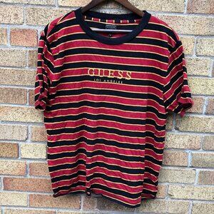 Striped Guess Shirt Medium Red